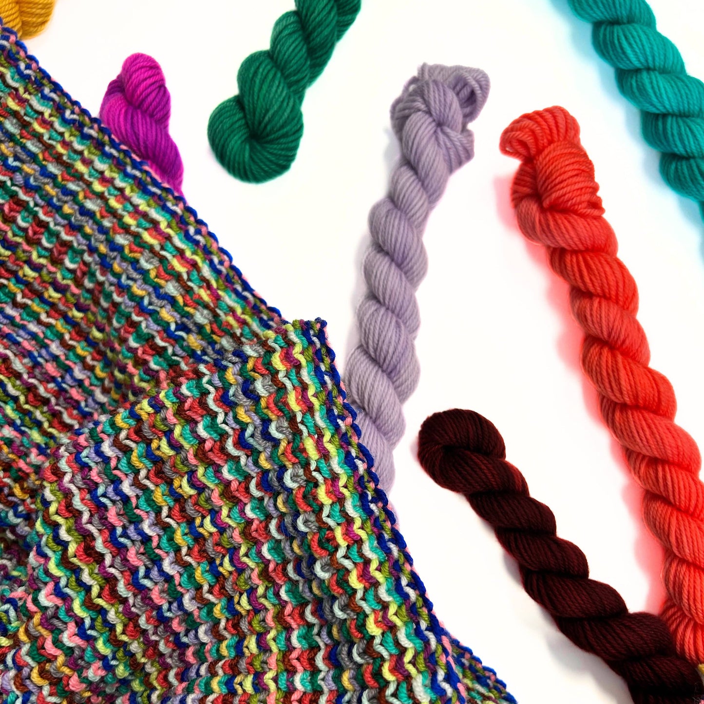 Linen Stitch Scarf Bundle Hand-dyed Yarn Fiber-Macgyver