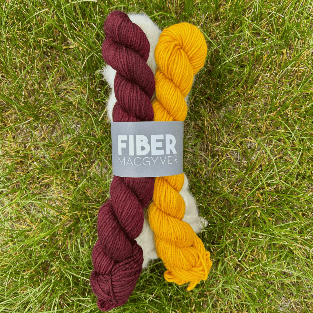 Sports-Themed Luffe Mitten Bundles Hand-dyed Fiber-Macgyver