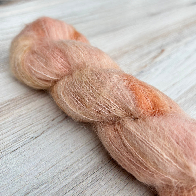 Cantaloupe Suri Silk Hand-dyed Yarn Fiber-Macgyver