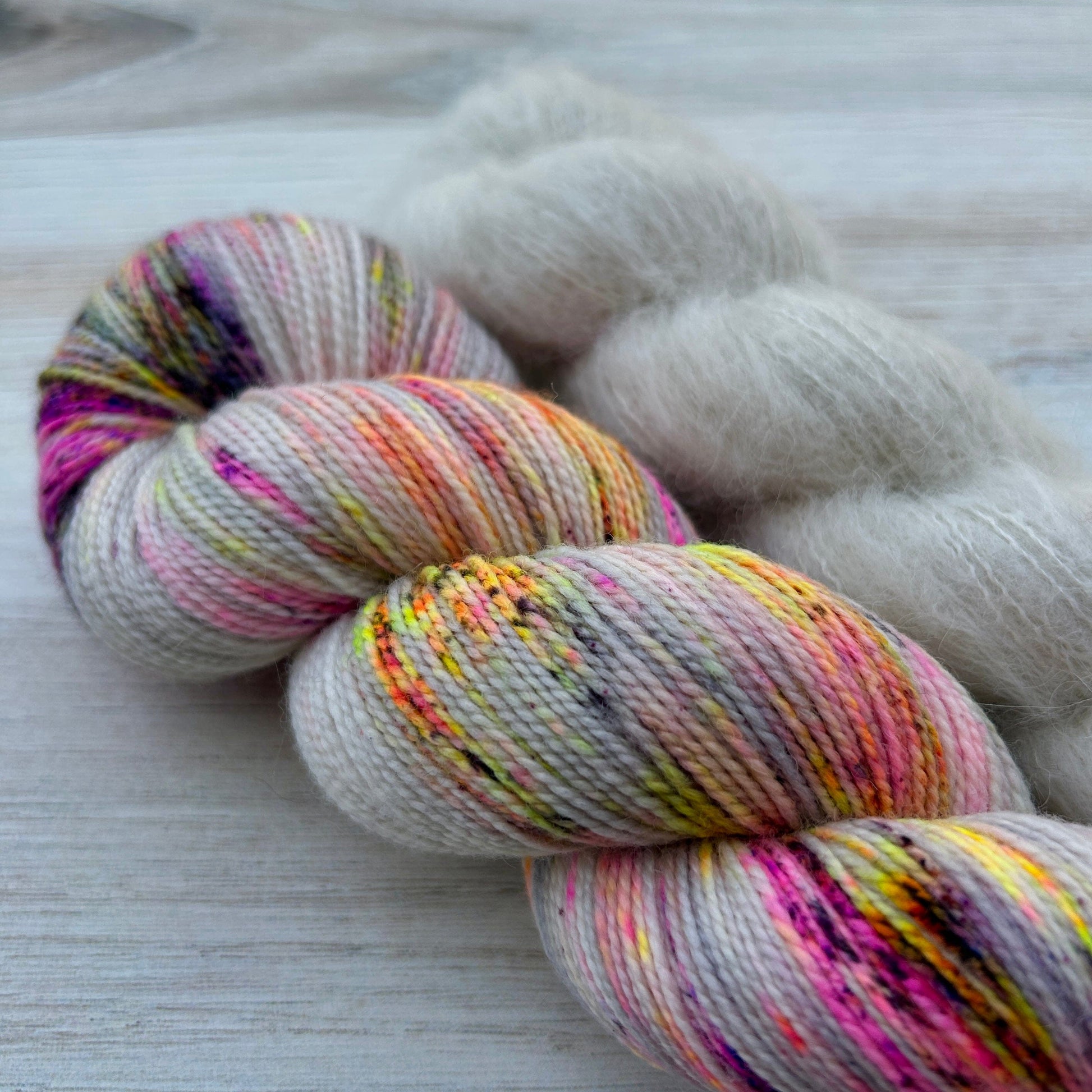 Faded Bloom + Pearl Lento Sweater Bundle Hand-dyed Fiber-Macgyver