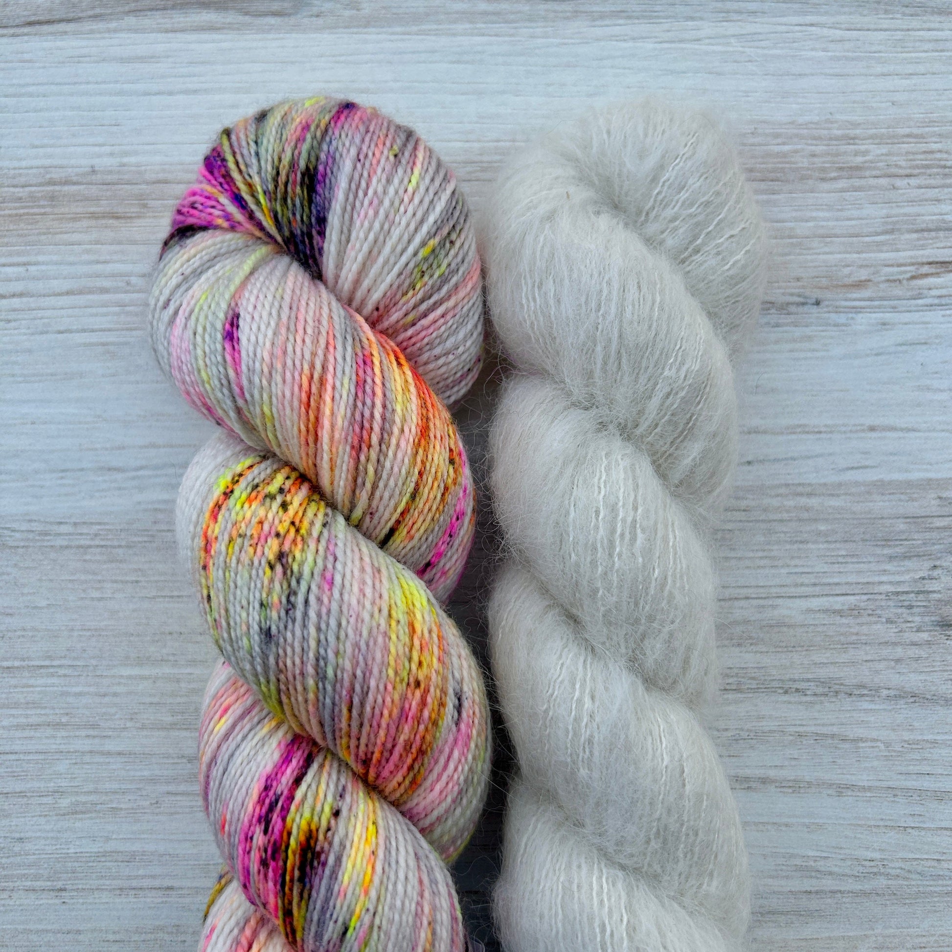 Faded Bloom + Pearl Sweater Bundle Hand-dyed Fiber-Macgyver