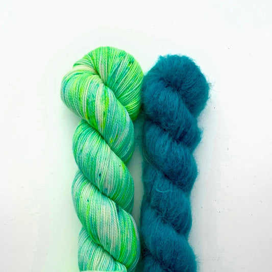 Greenie & Poseidon Lento Sweater Bundle Hand-dyed Fiber-Macgyver