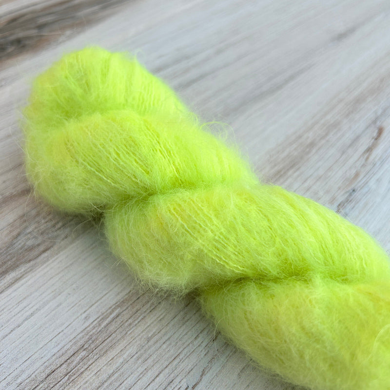 Lemon Suri Silk Hand-dyed Yarn Fiber-Macgyver