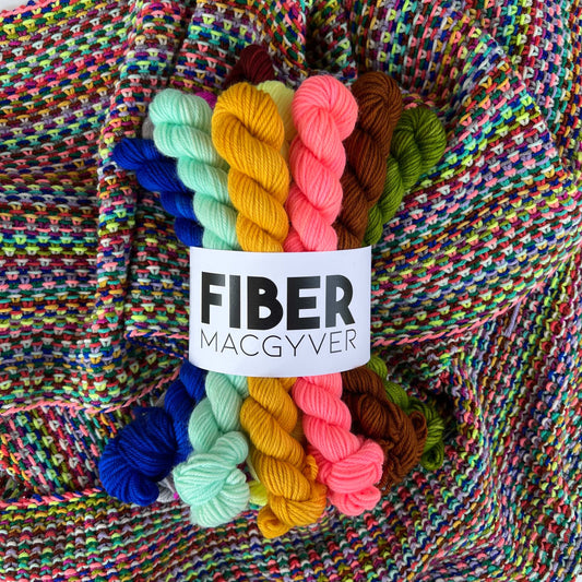 Linen Stitch Scarf Bundle Hand-dyed Yarn Fiber-Macgyver