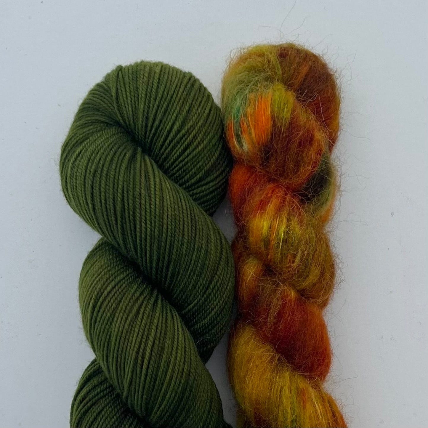 Marine Green & Forest Floor Lento Sweater Bundle Hand-dyed Fiber-Macgyver