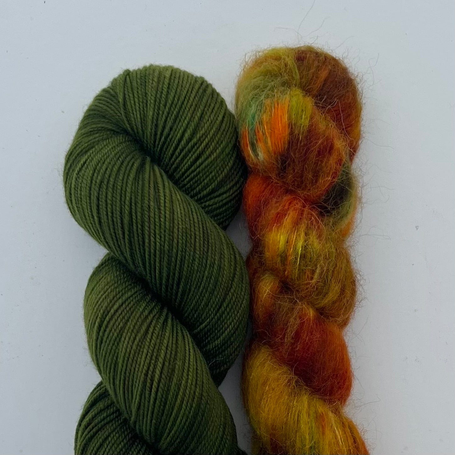 Marine Green & Forest Floor Lento Sweater Bundle Hand-dyed Fiber-Macgyver