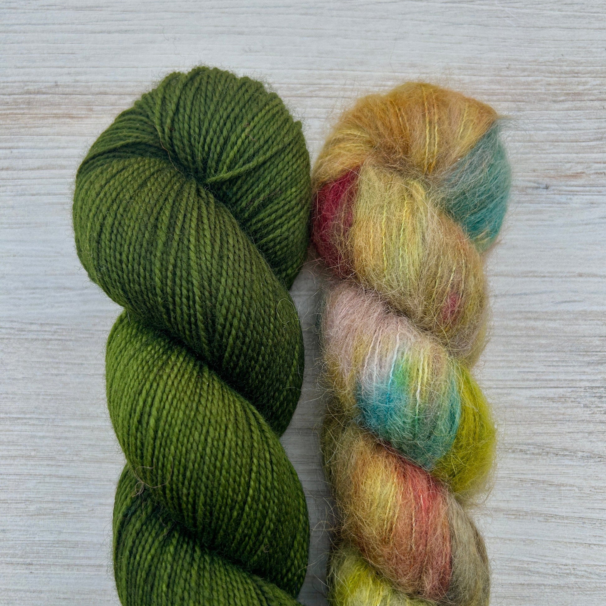 Marine Green + Understory Lento Sweater Bundle Hand-dyed Fiber-Macgyver
