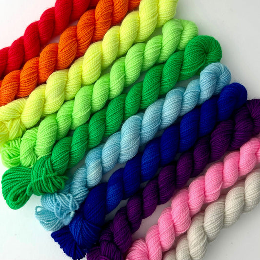 Merino Twist Mini Skein Bundle Hand-dyed Fiber-Macgyver