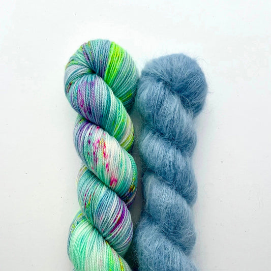 Monet & Blue Steel Lento Sweater Bundle Hand-dyed Fiber-Macgyver