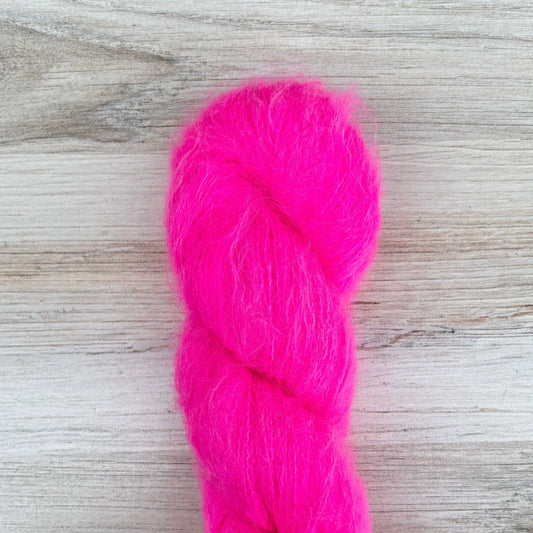 Perfect Pink Suri Silk Hand-dyed Yarn Fiber-Macgyver