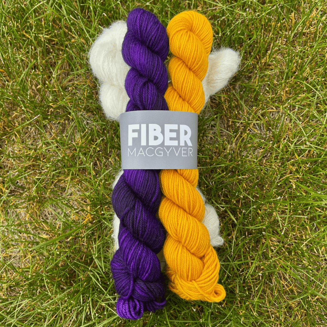 Sports-Themed Luffe Mitten Bundles Hand-dyed Fiber-Macgyver