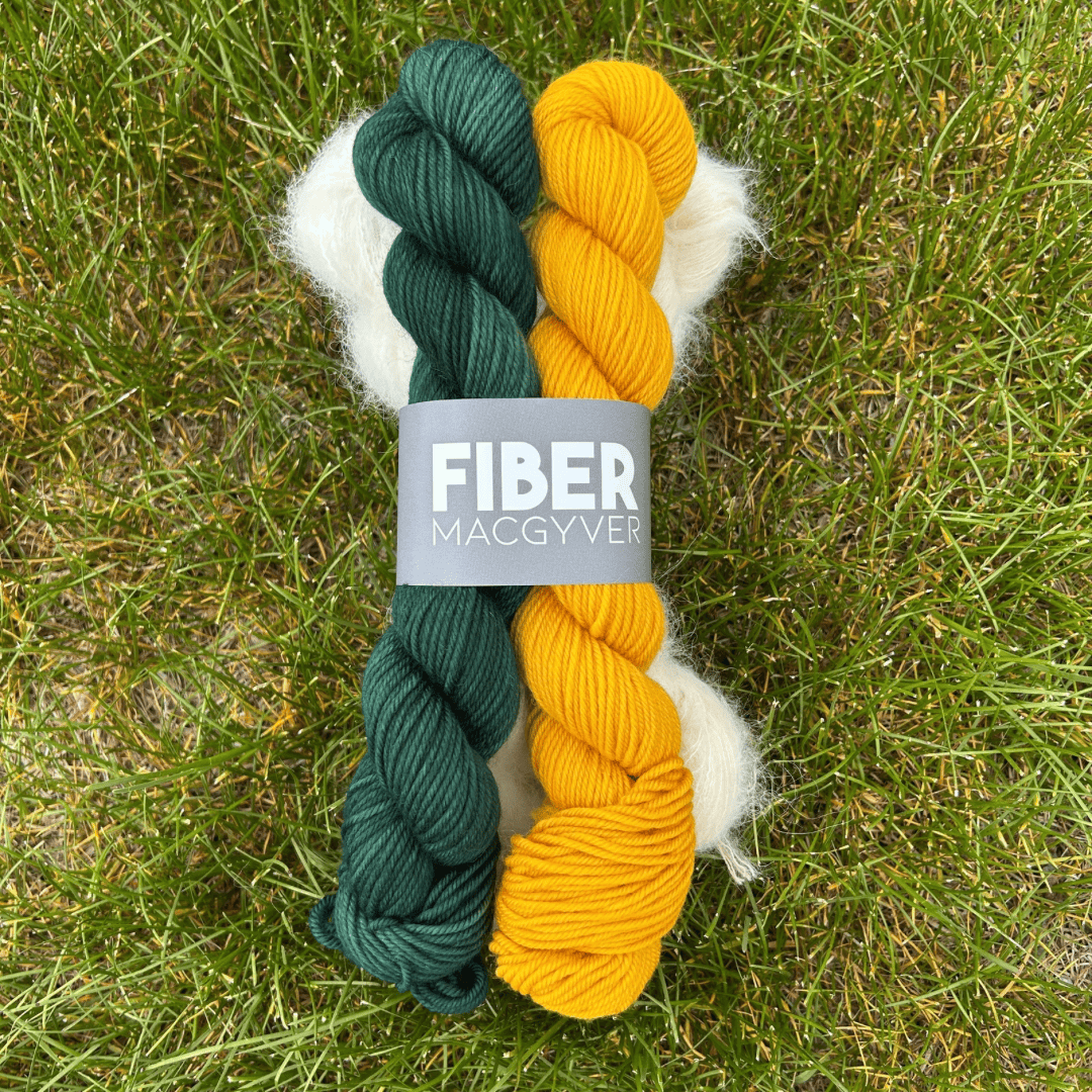 Sports-Themed Luffe Mitten Bundles Hand-dyed Fiber-Macgyver