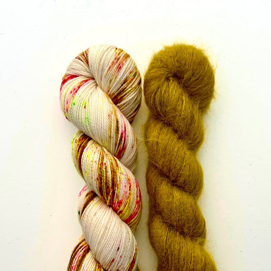 Watermelon & Split Pea Lento Sweater Bundle Hand-dyed Fiber-Macgyver